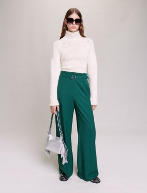 Maje Brede-leg Suit Trousers Grønn | Norge_M86875