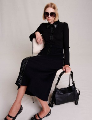 Maje Knit Maxi Svarte | Norge_M62983