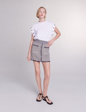 Maje Knit Mini Marineblå Gull | Norge_M85747