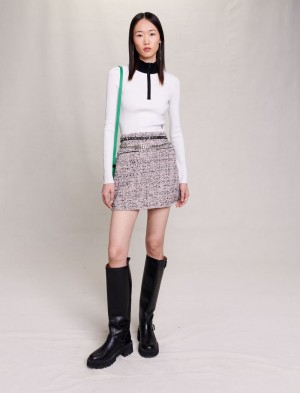Maje Kort Tweed Rosa | Norge_M98129