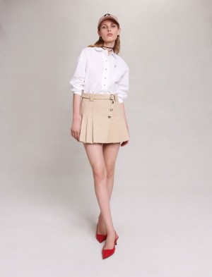 Maje Plissert Mini Beige | Norge_M57035