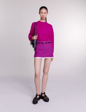 Maje Tweed Mini Fuchsia Rosa | Norge_M97540